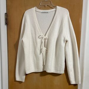 Abercrombie & Fitch Cream Cardigan with Tie Front